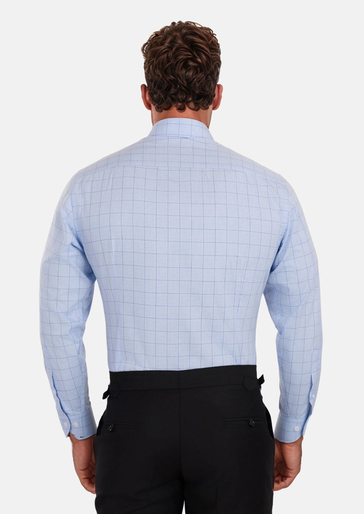 Blue Prince of Whales Check Shirt - SARTORO397