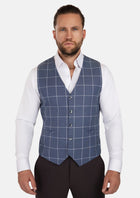 Blue Windowpane Vest - SARTORO60