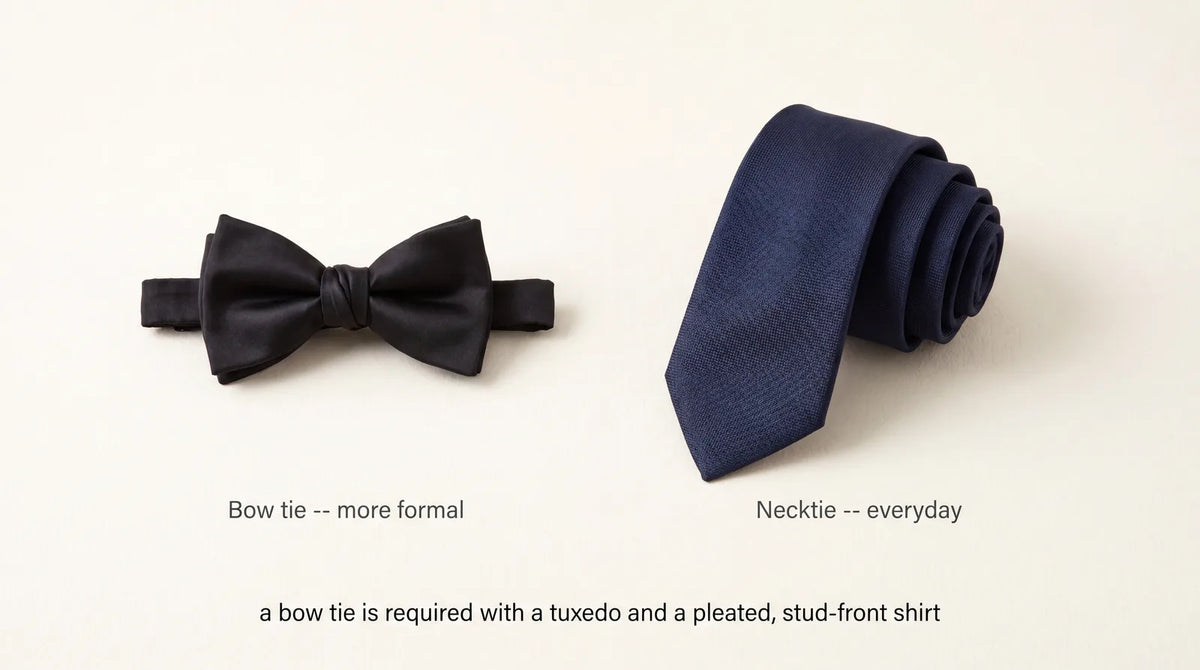Bow tie versus necktie formality comparison