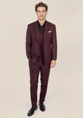 Bowery Deep Burgundy Birdseye Suit - SARTORO