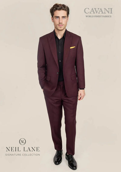 Bowery Deep Burgundy Birdseye Suit - SARTORO