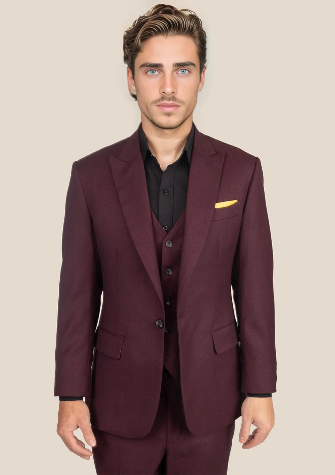 Bowery Deep Burgundy Birdseye Suit - SARTORO