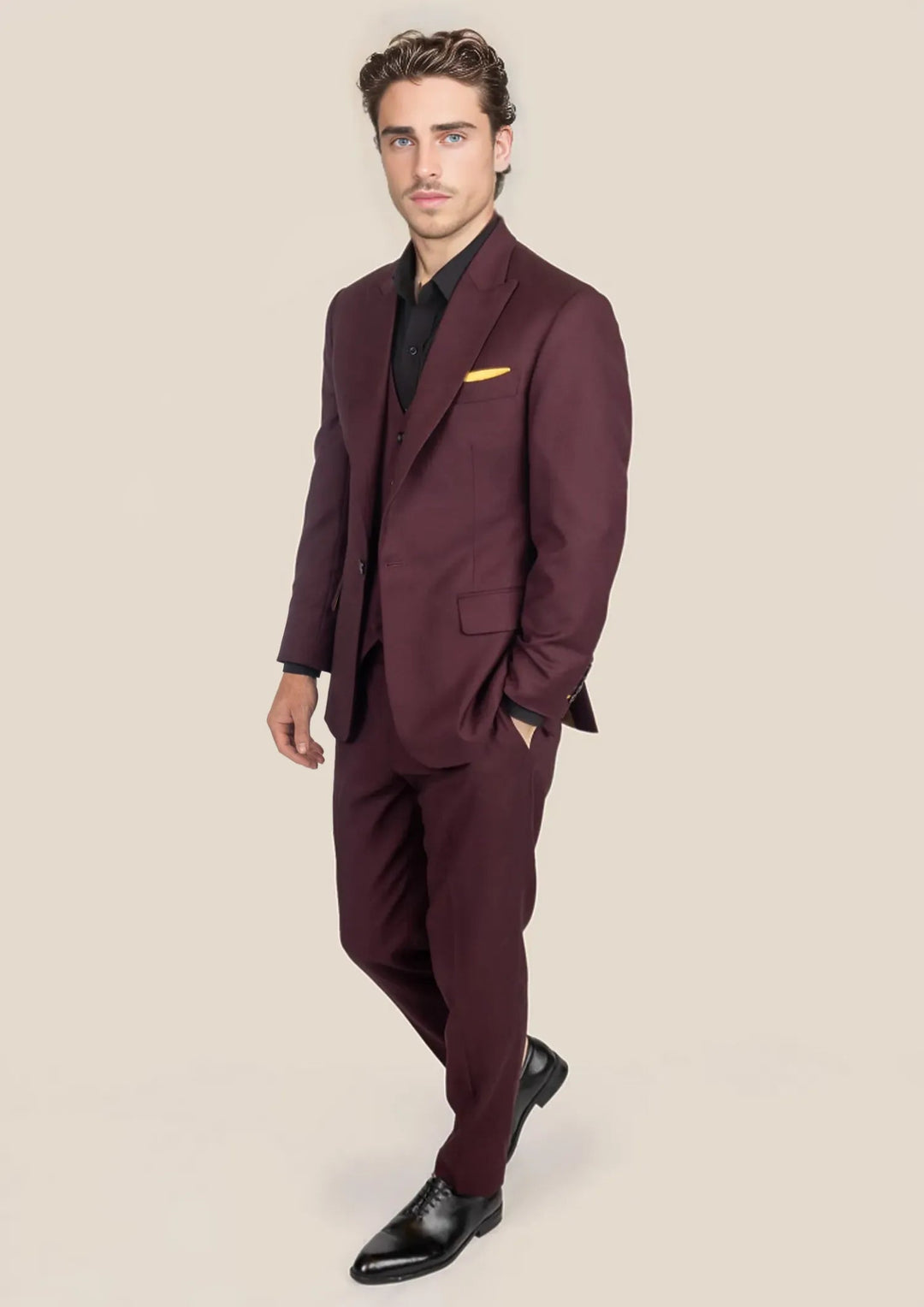 Bowery Deep Burgundy Birdseye Suit - SARTORO