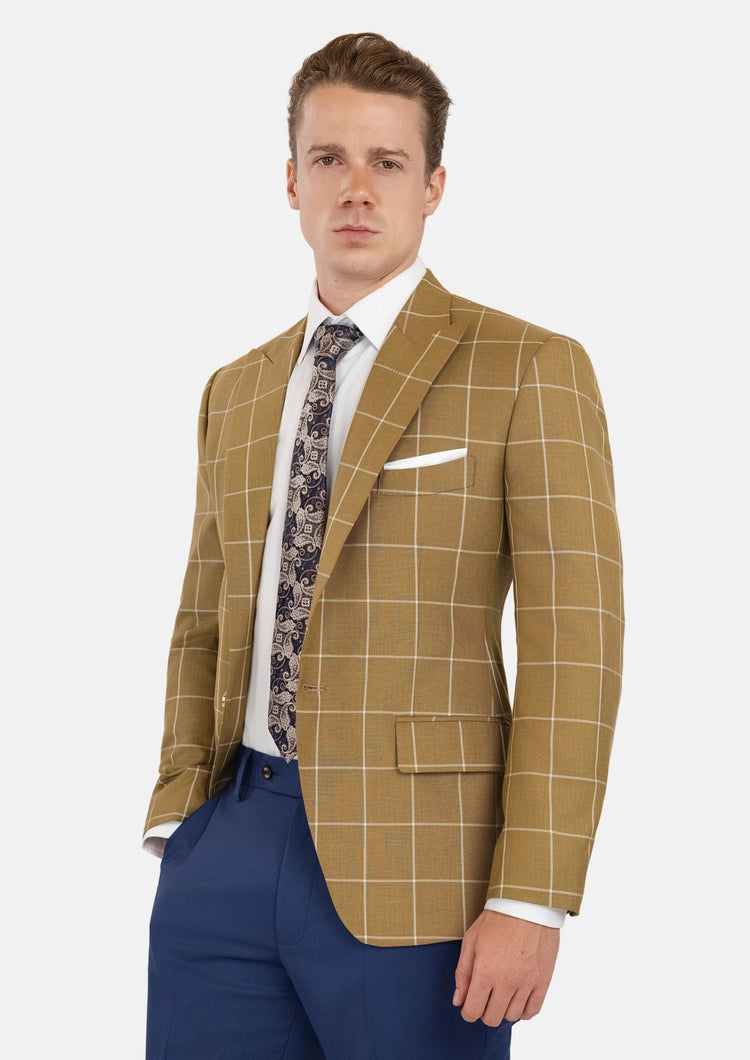 Bowery Gold Windowpane Jacket - SARTORO678