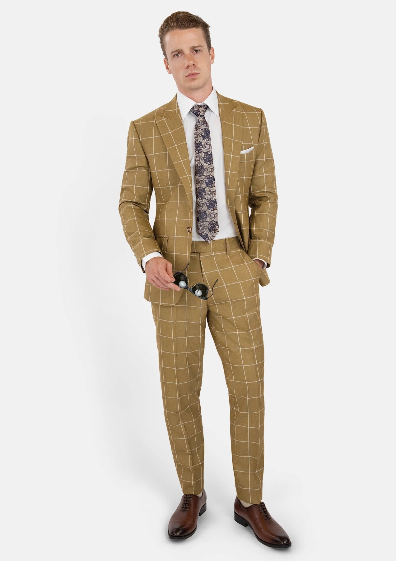 Bowery Gold Windowpane Suit - SARTORO