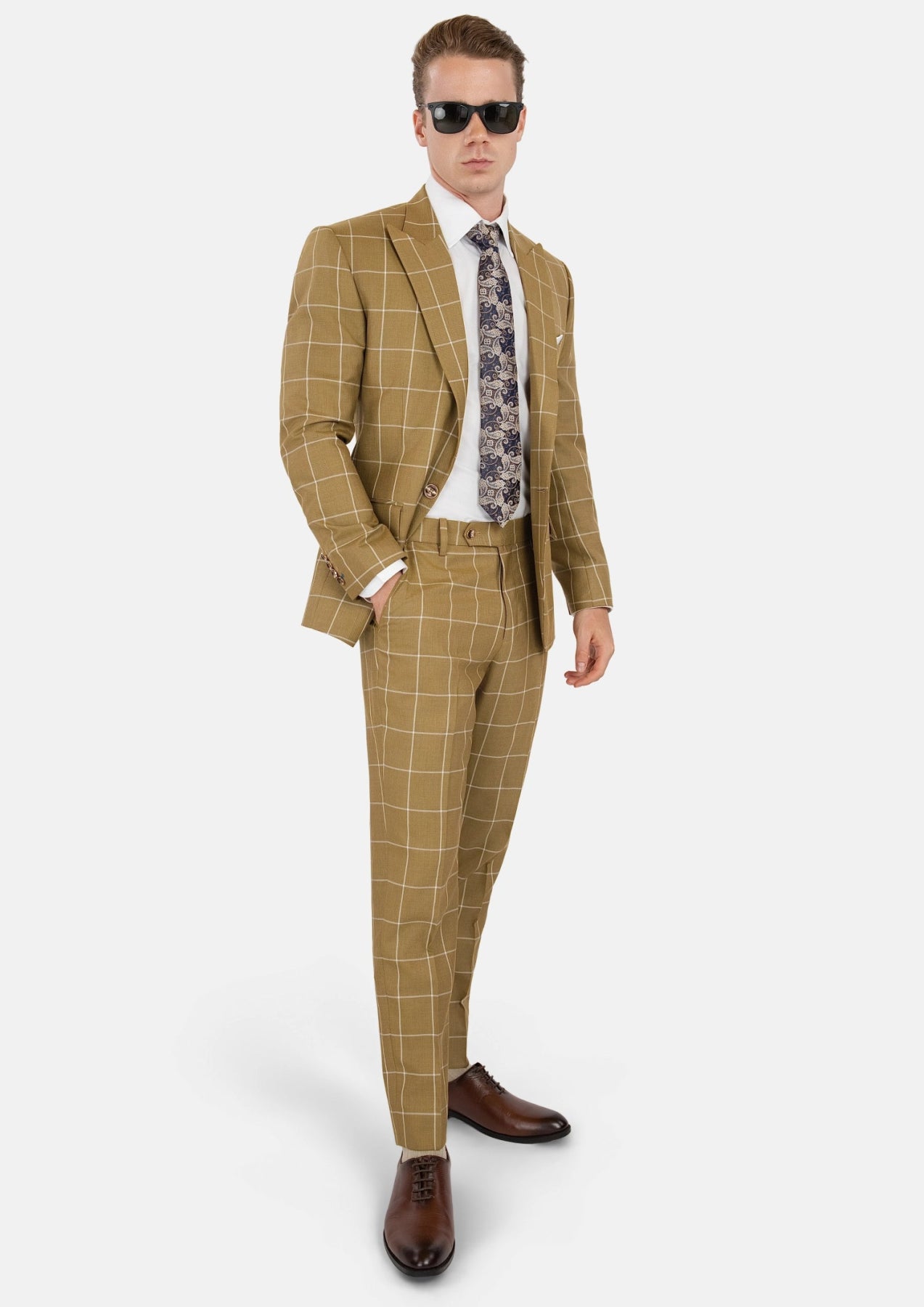 Bowery Gold Windowpane Suit - SARTORO
