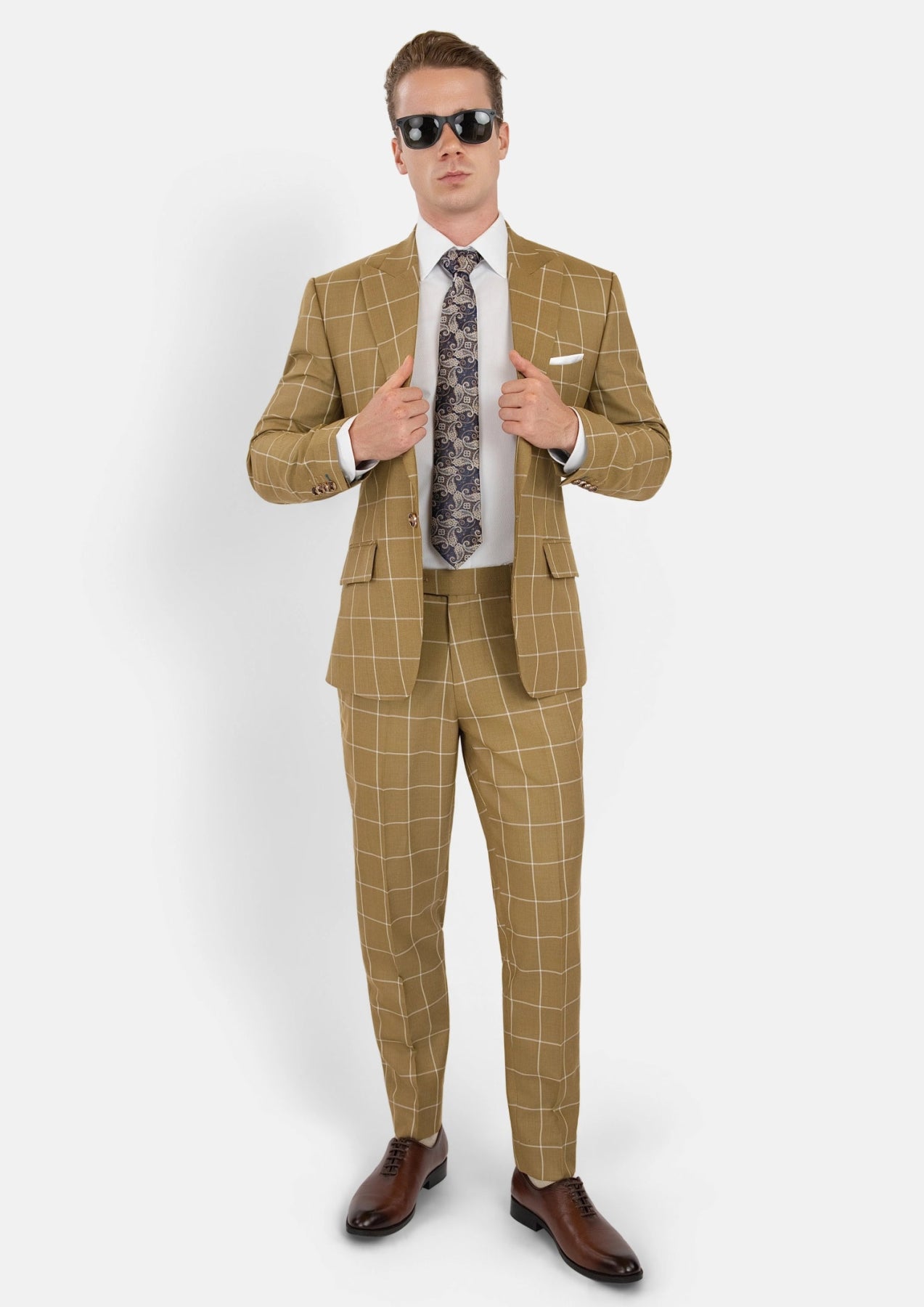 Bowery Gold Windowpane Suit - SARTORO