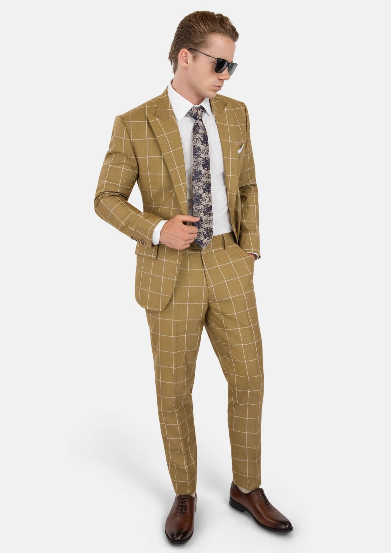 Bowery Gold Windowpane Suit - SARTORO