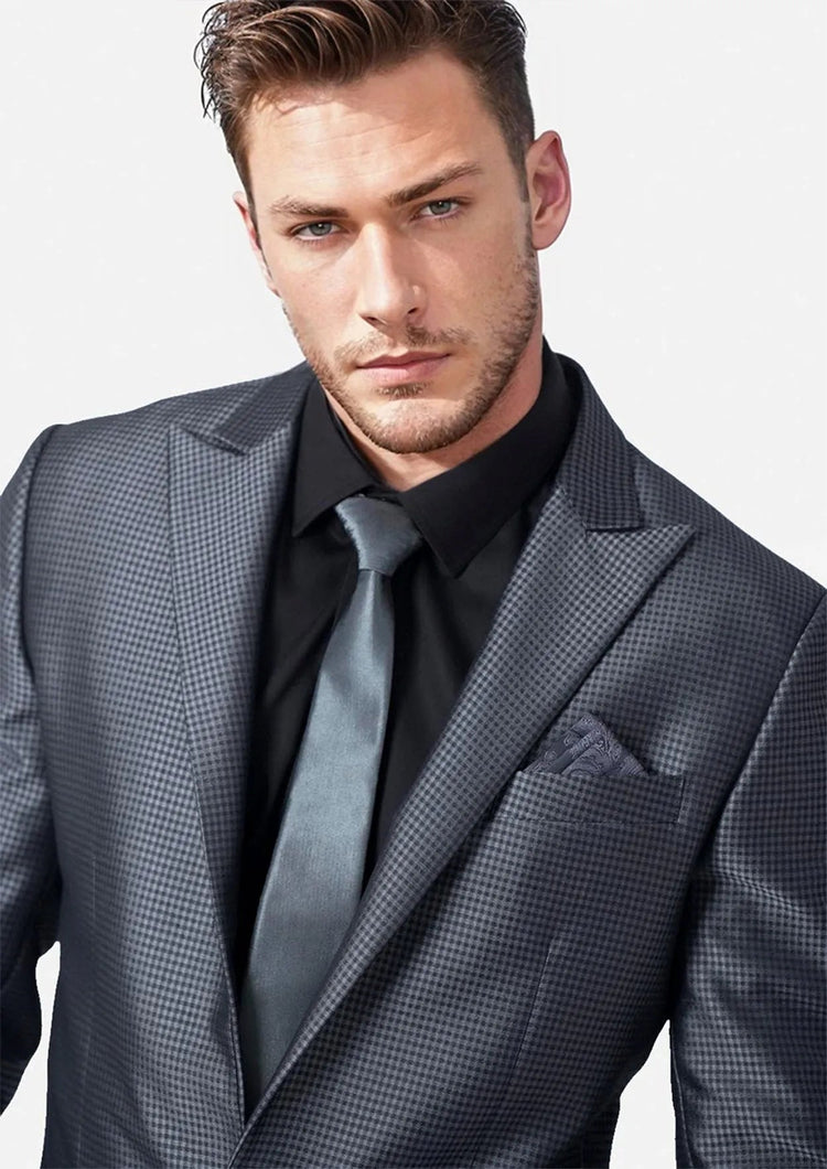 Bowery Grey Microcheck Jacket - SARTORO218