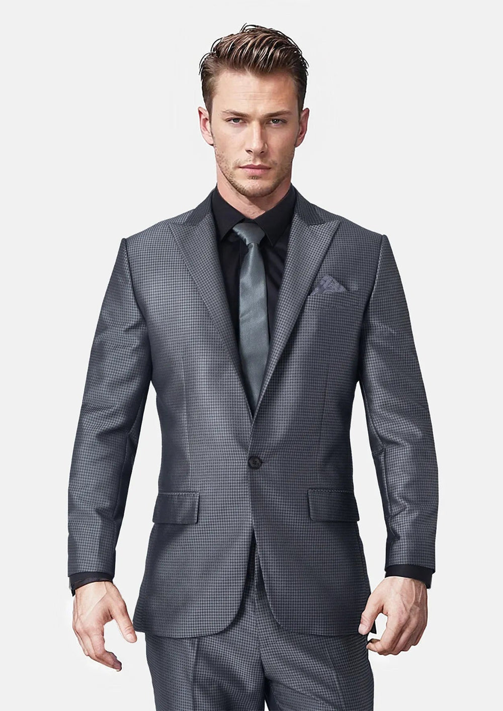 Bowery Grey Microcheck Suit643