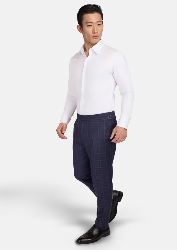 British Navy Checked Pants - SARTORO872