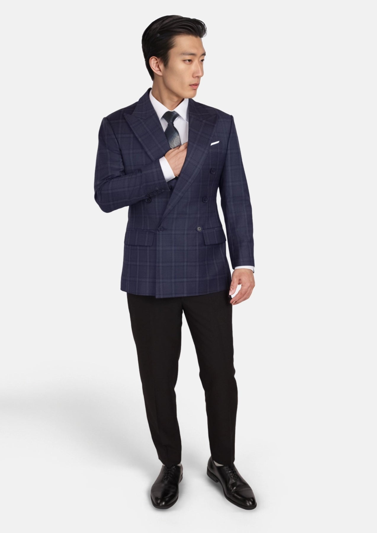 British Navy Checked Rockafeller Jacket - SARTORO