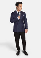 British Navy Checked Rockafeller Jacket - SARTORO724