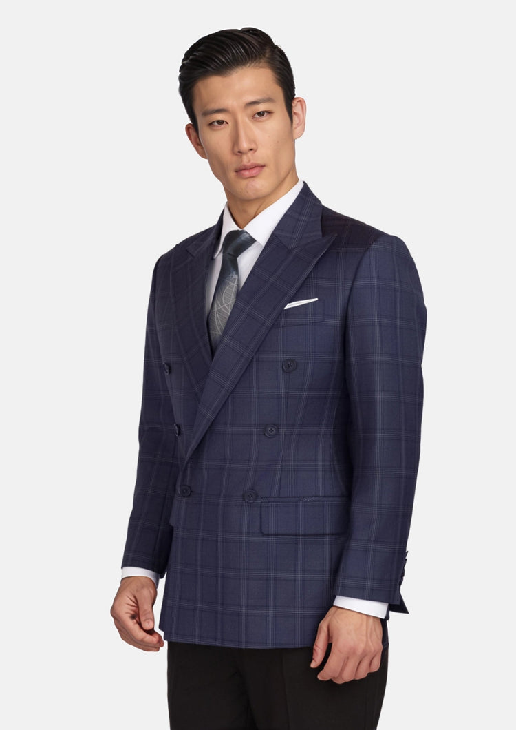 British Navy Checked Rockafeller Jacket - SARTORO189