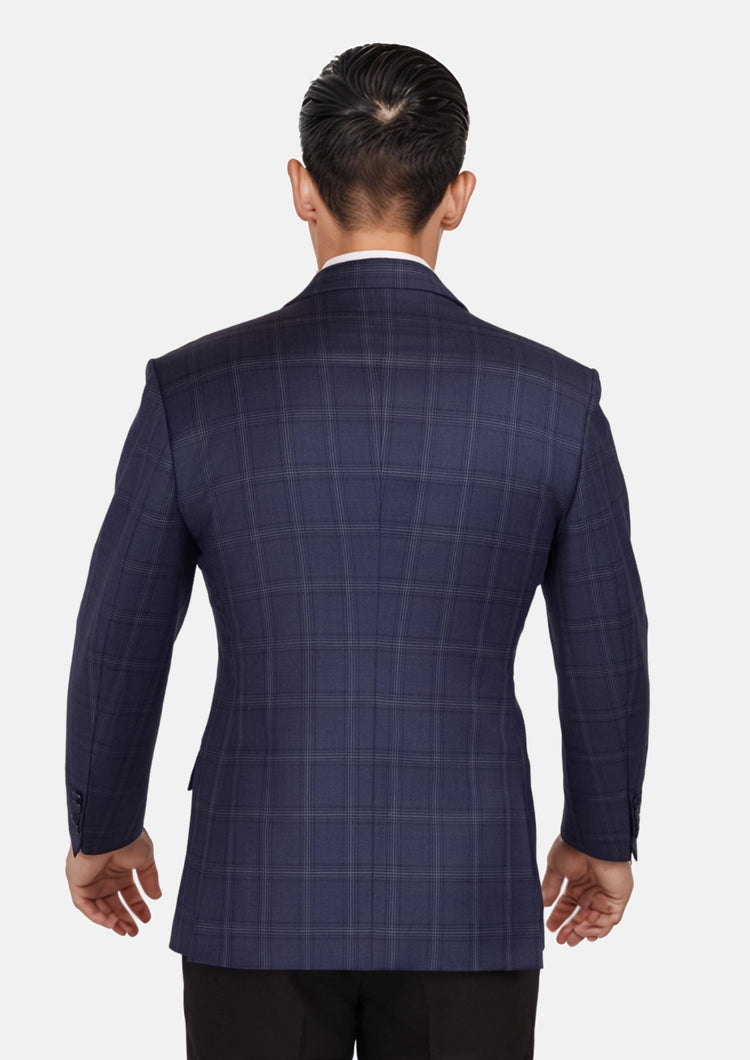 British Navy Checked Rockafeller Jacket - SARTORO127