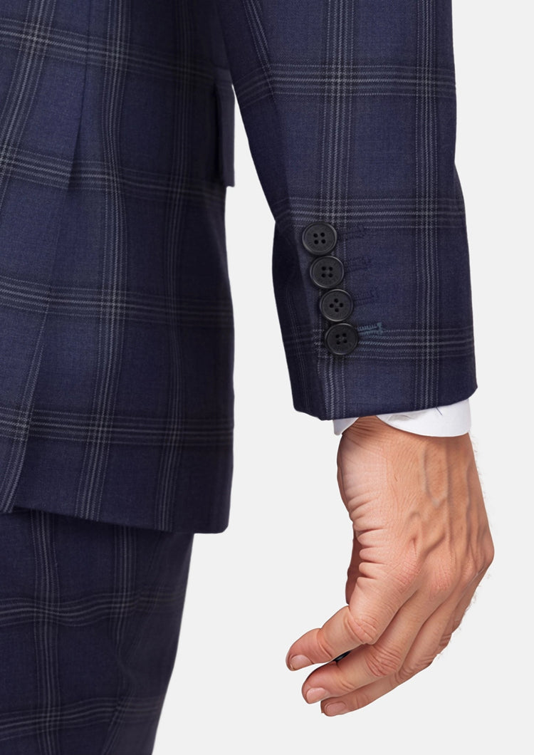 British Navy Checked Rockafeller Suit - SARTORO278