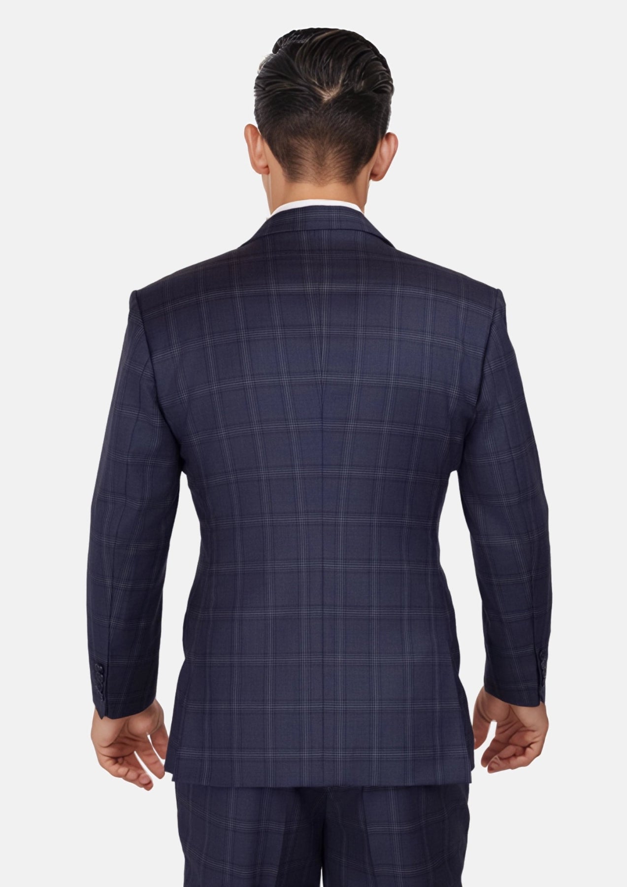 British Navy Checked Rockafeller Suit - SARTORO