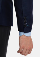 Broadway Navy Microcheck Jacket - SARTORO404