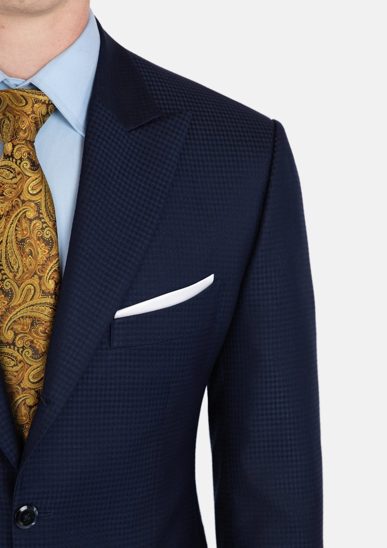 Broadway Navy Microcheck Jacket - SARTORO