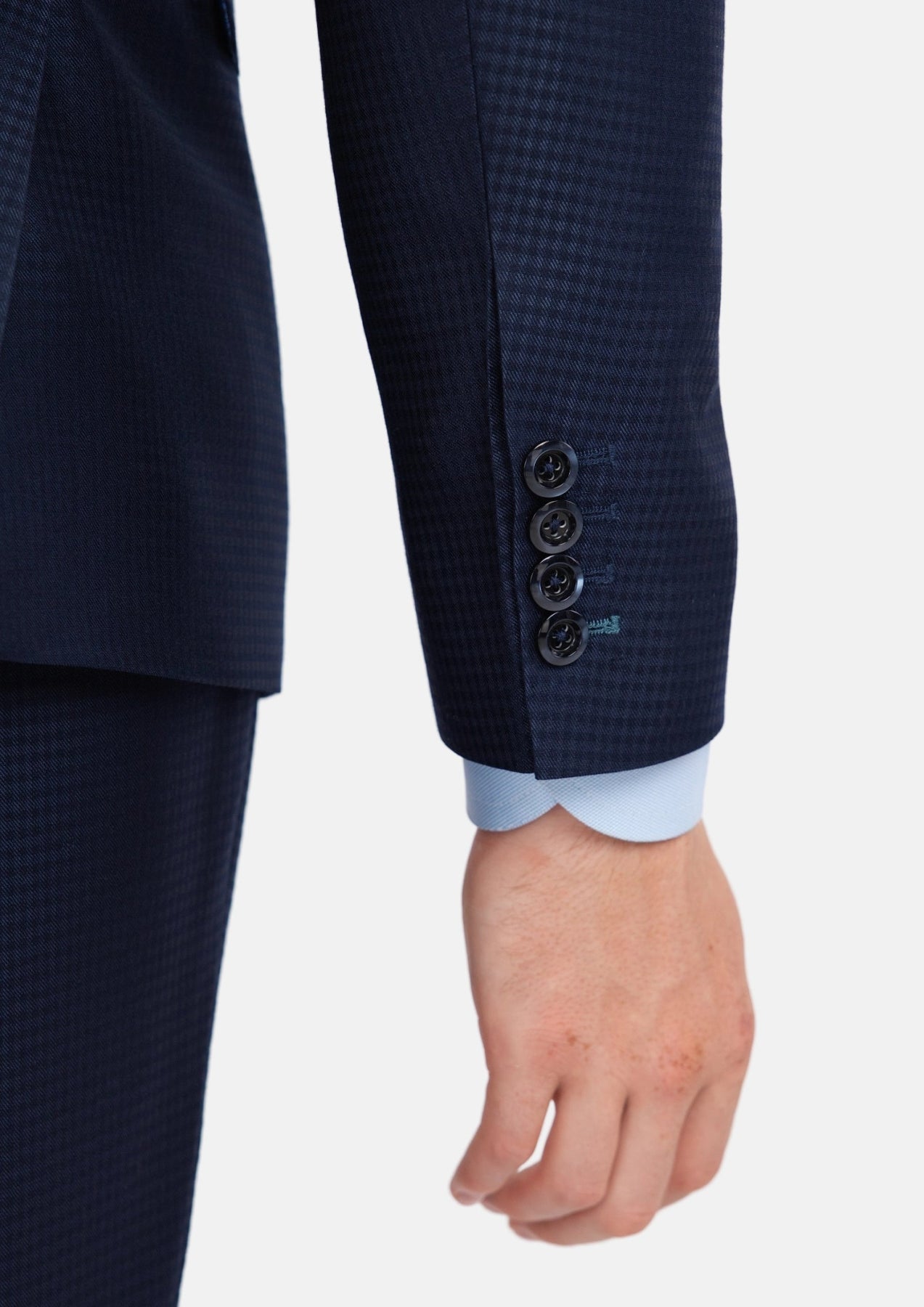 Broadway Navy Microcheck Suit - SARTORO