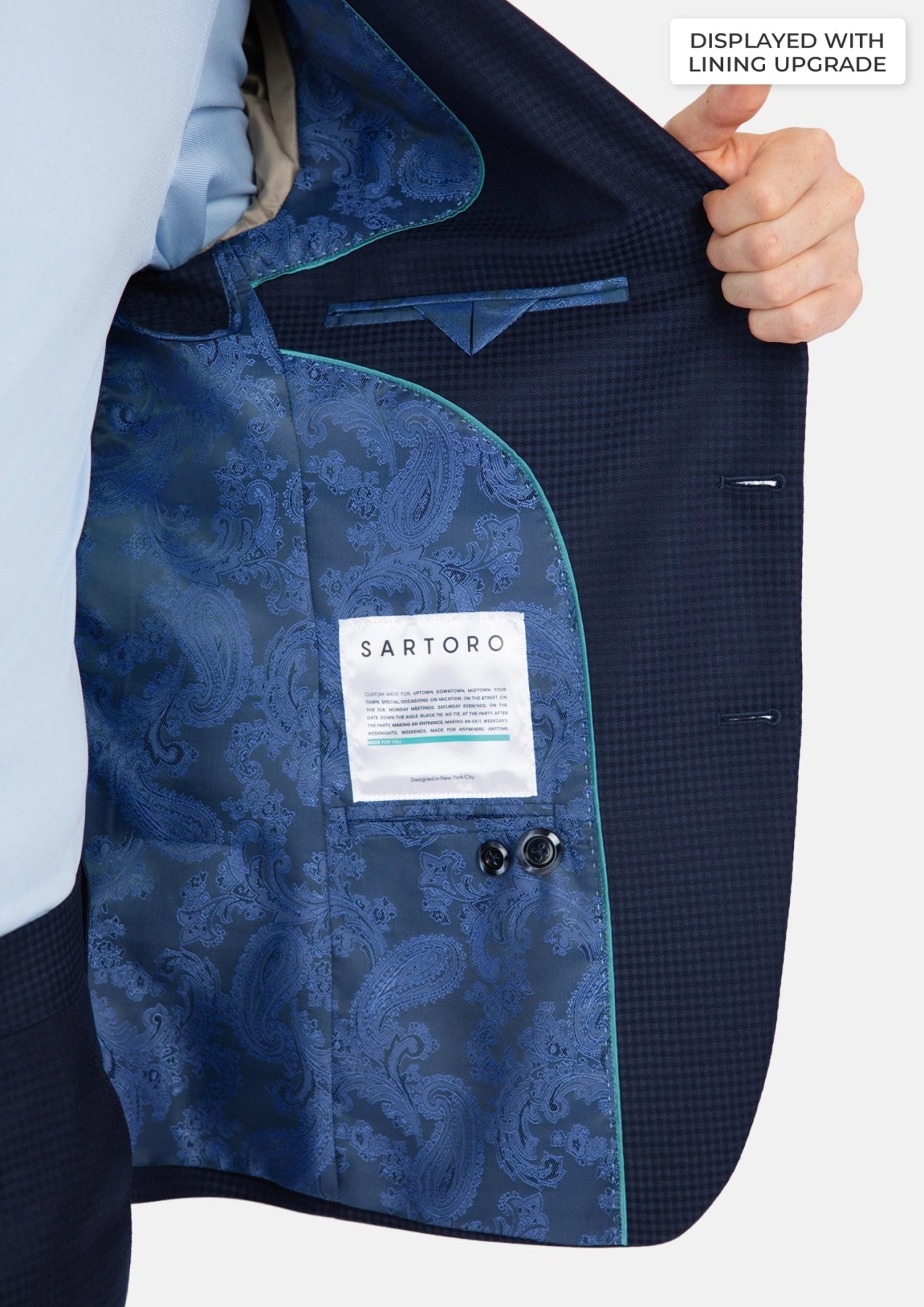 Broadway Navy Microcheck Suit - SARTORO