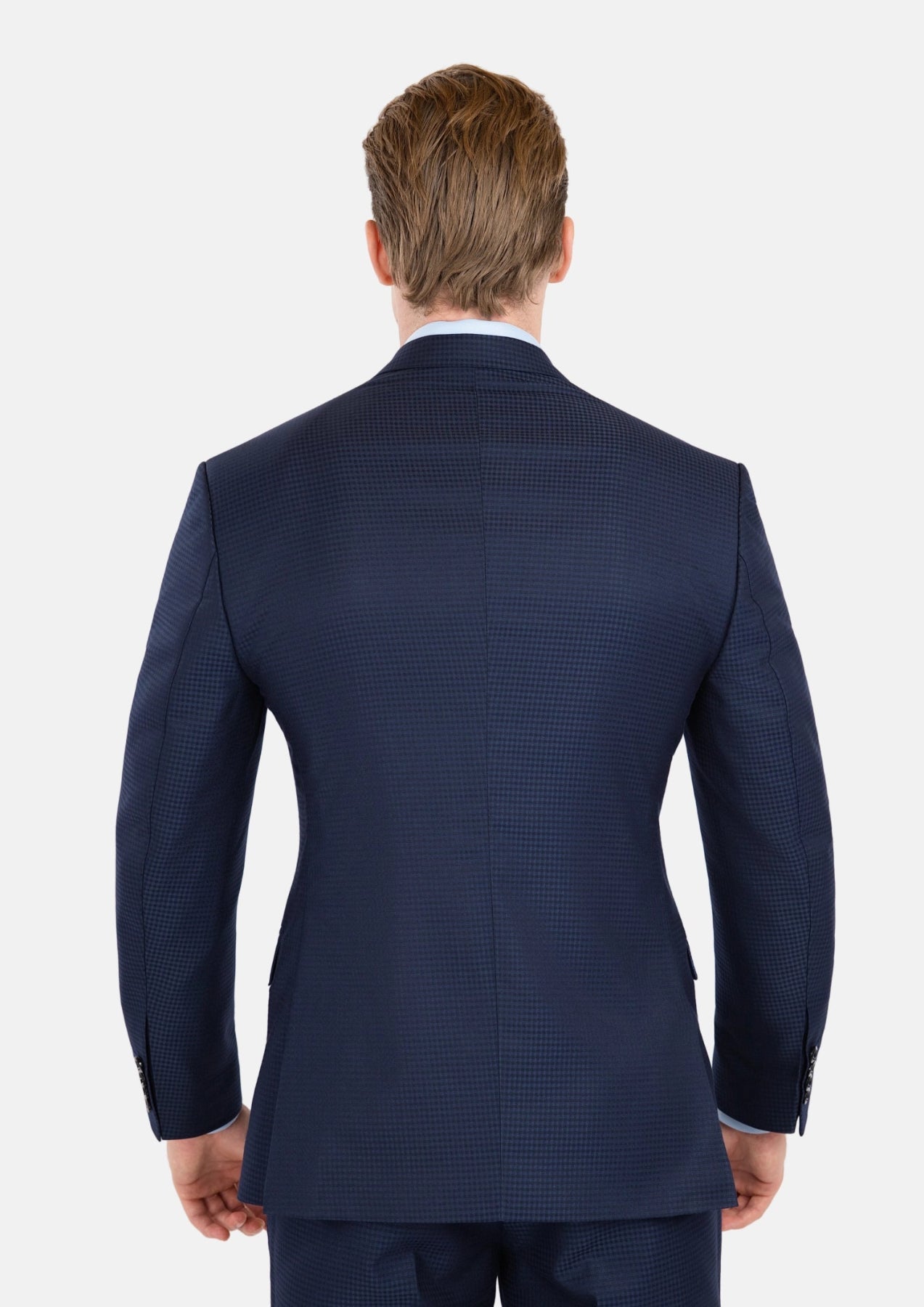 Broadway Navy Microcheck Suit - SARTORO