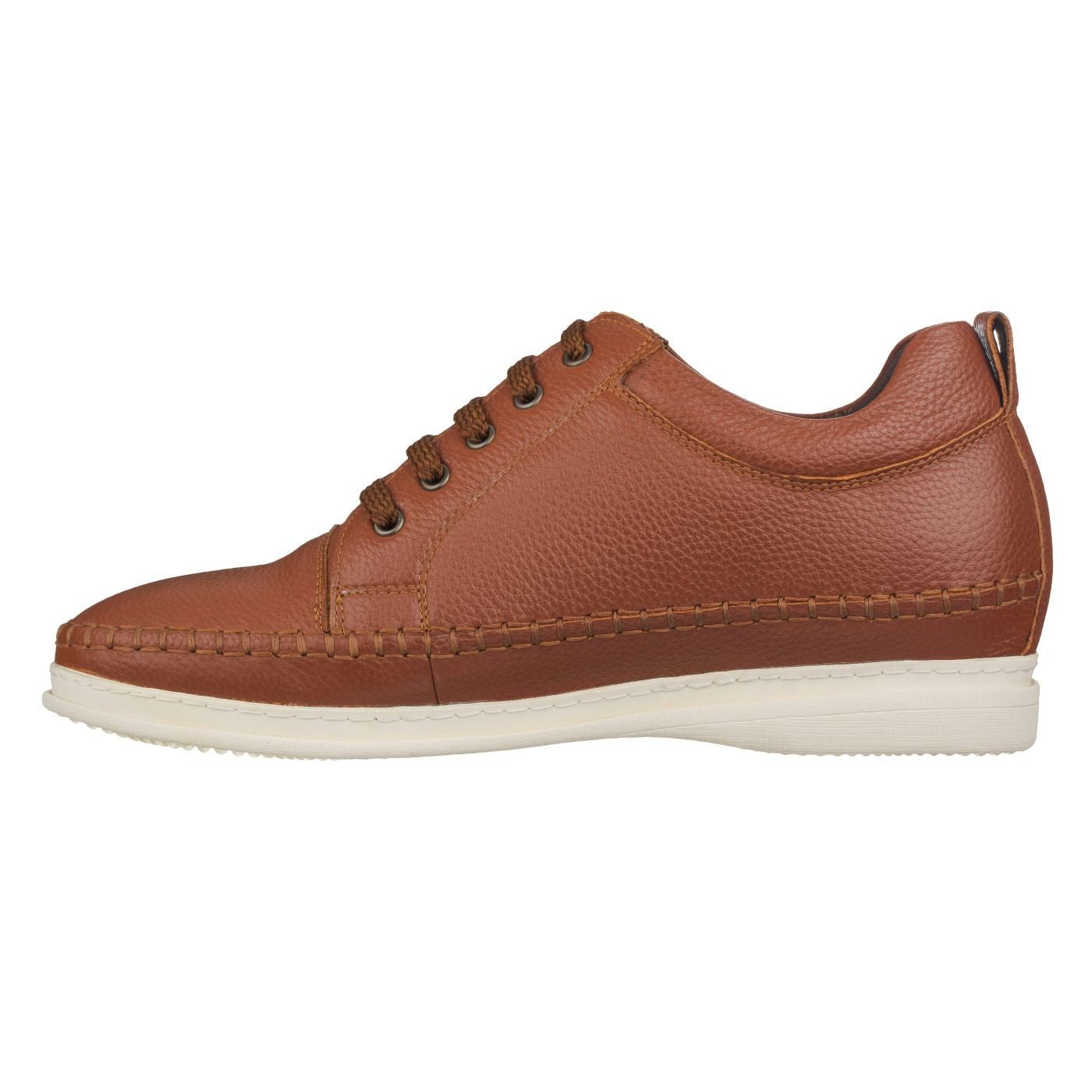 Brown Leather Elevator Sneakers - 3 Inches - SARTORO269