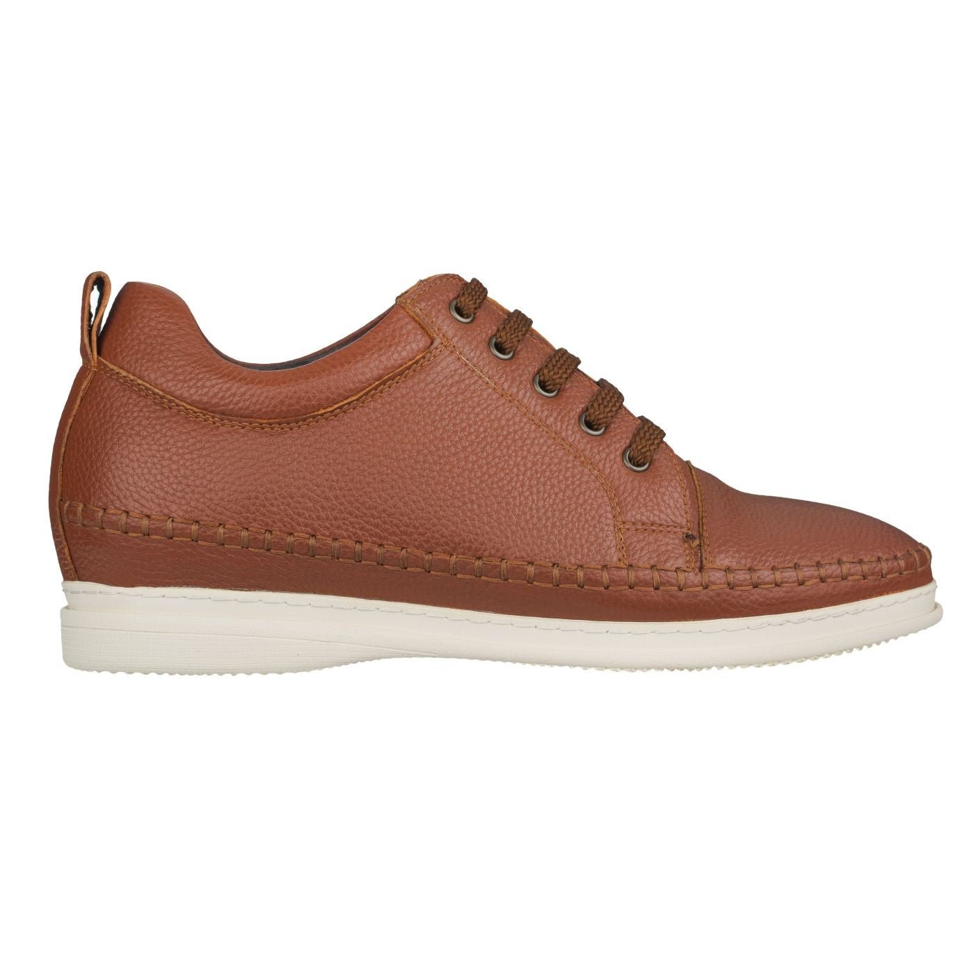 Brown Leather Elevator Sneakers - 3 Inches - SARTORO320