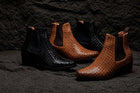 Brown Woven Chelsea High-Top Slip-On Ankle Boots - 3104