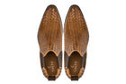 Brown Woven Chelsea High-Top Slip-On Ankle Boots - 3572