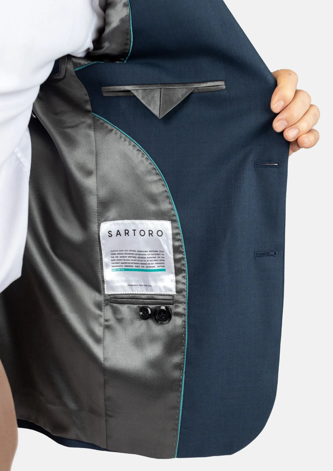 Bryant Aegean Blue Sharkskin Jacket - SARTORO