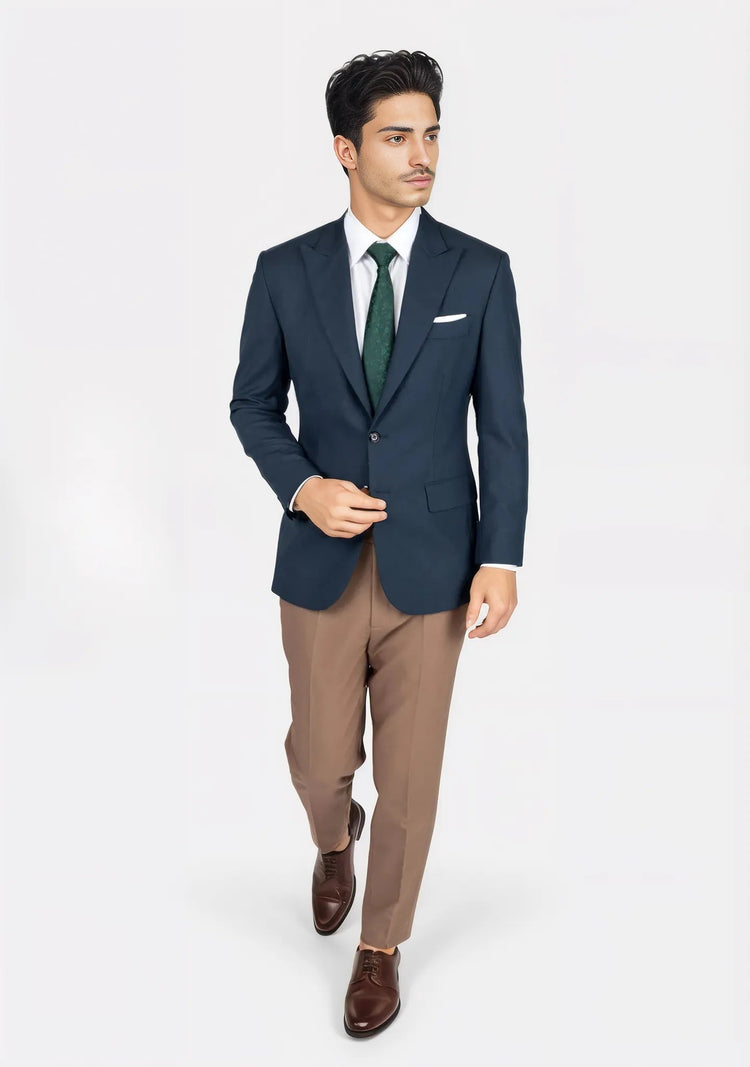 Bryant Aegean Blue Sharkskin Jacket - SARTORO891
