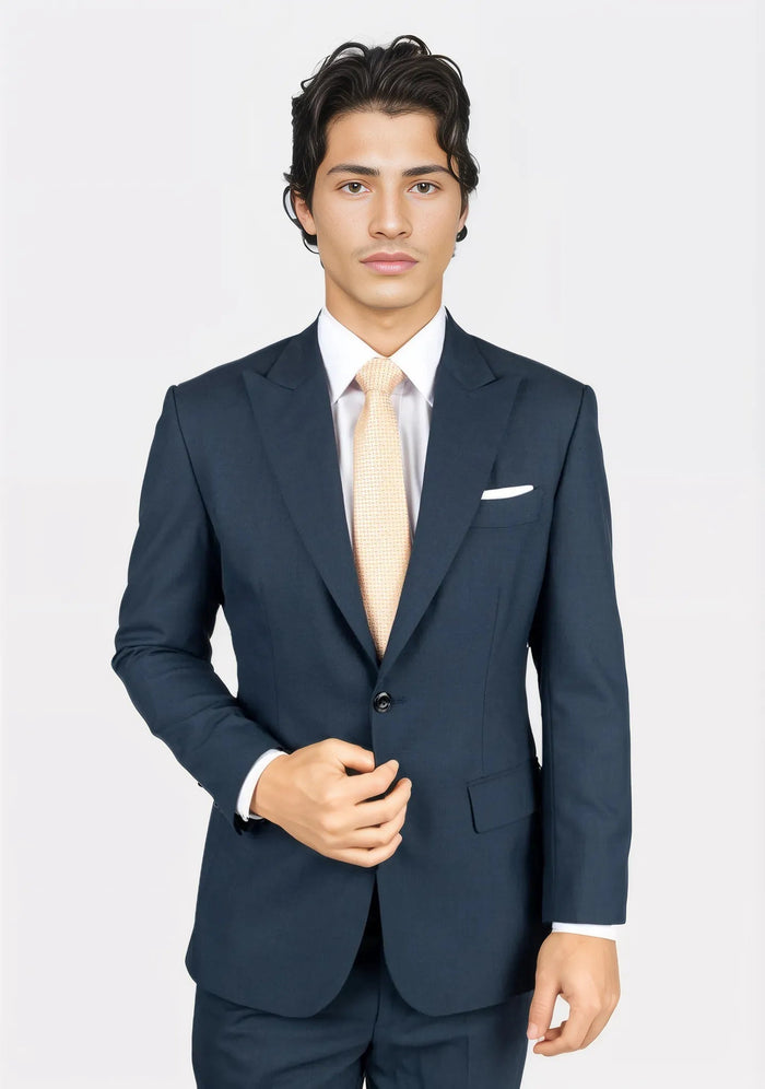 Bryant Aegean Sharkskin Blue Suit - SARTORO475