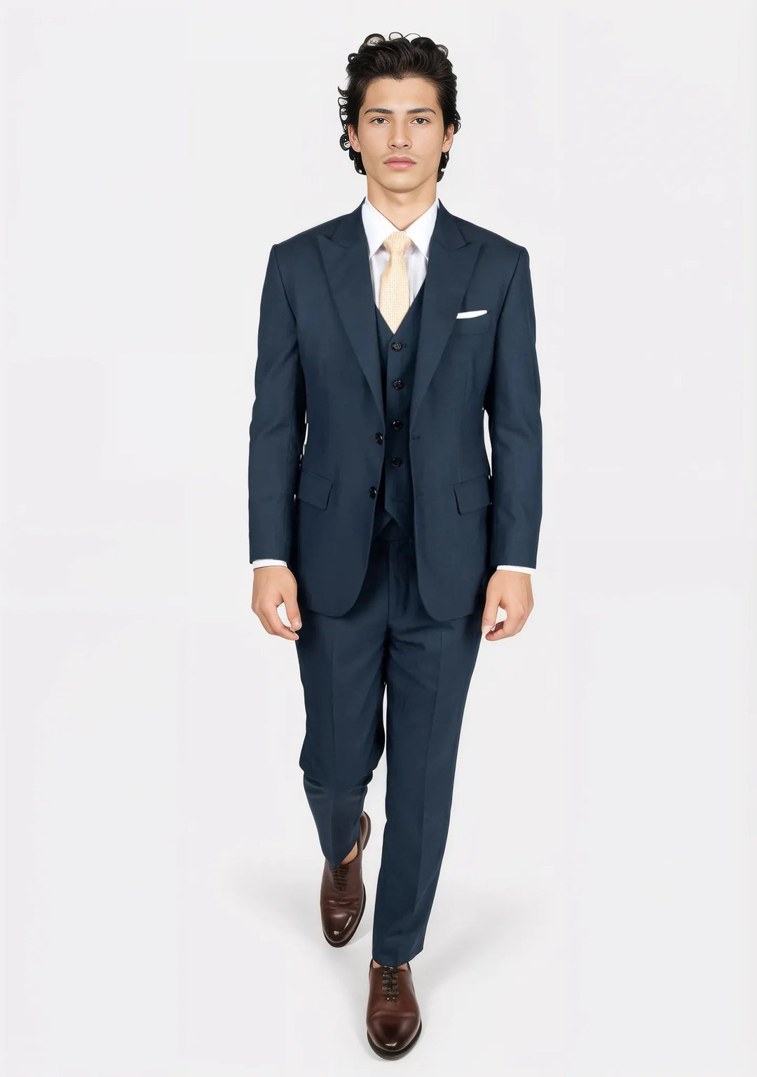 Bryant Aegean Sharkskin Blue Suit - SARTORO