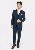 Bryant Aegean Sharkskin Blue Suit - SARTORO