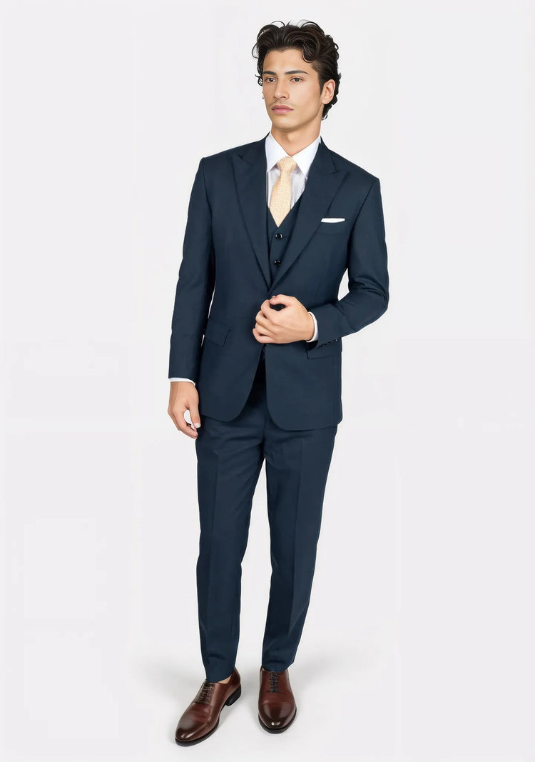 Bryant Aegean Sharkskin Blue Suit - SARTORO