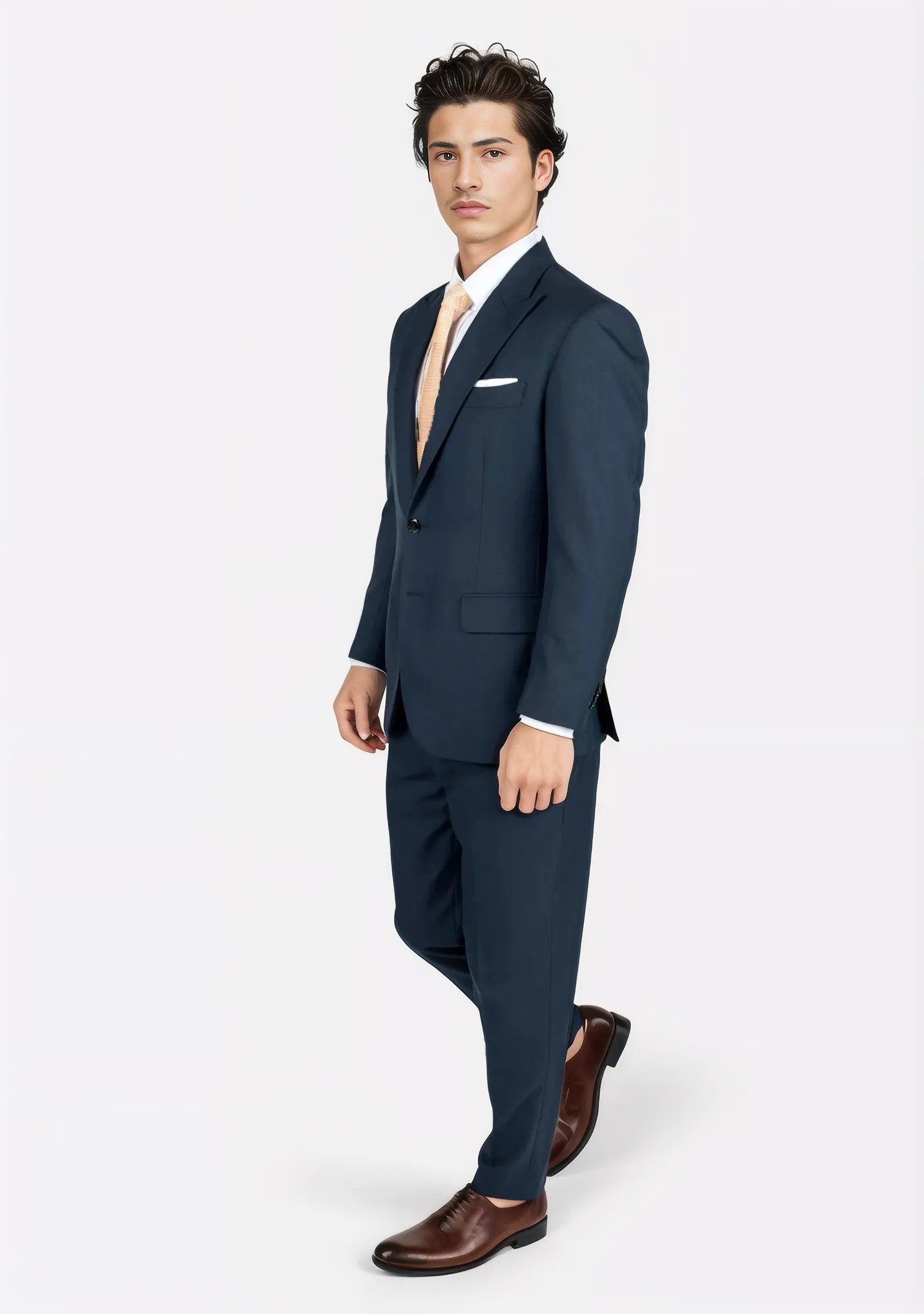 Men's Bryant Aegean Sharkskin Blue Suit | SARTORO Men's Bryant Aegean Sharkskin Blue Suit | SARTORO