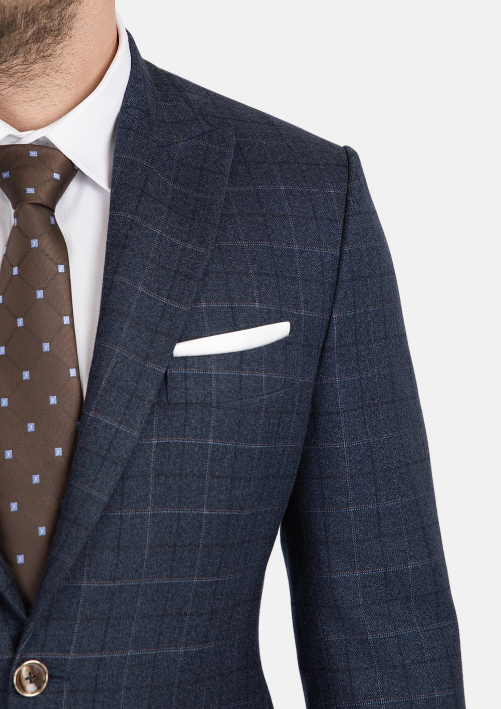 Charcoal Blue Check Flannel Suit976
