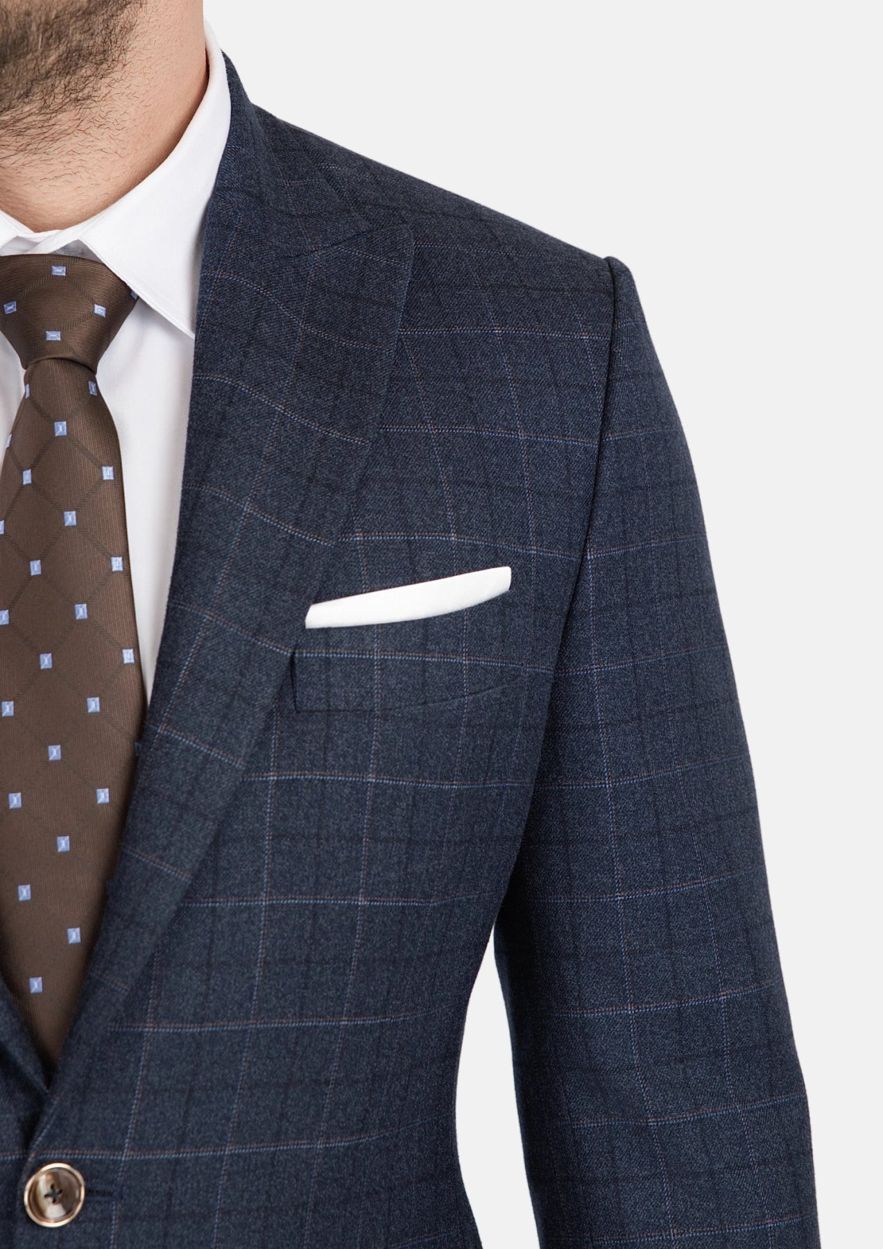 Bryant Charcoal Blue Check Flannel Suit