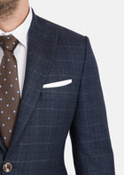 Bryant Charcoal Blue Check Flannel Jacket - SARTORO816