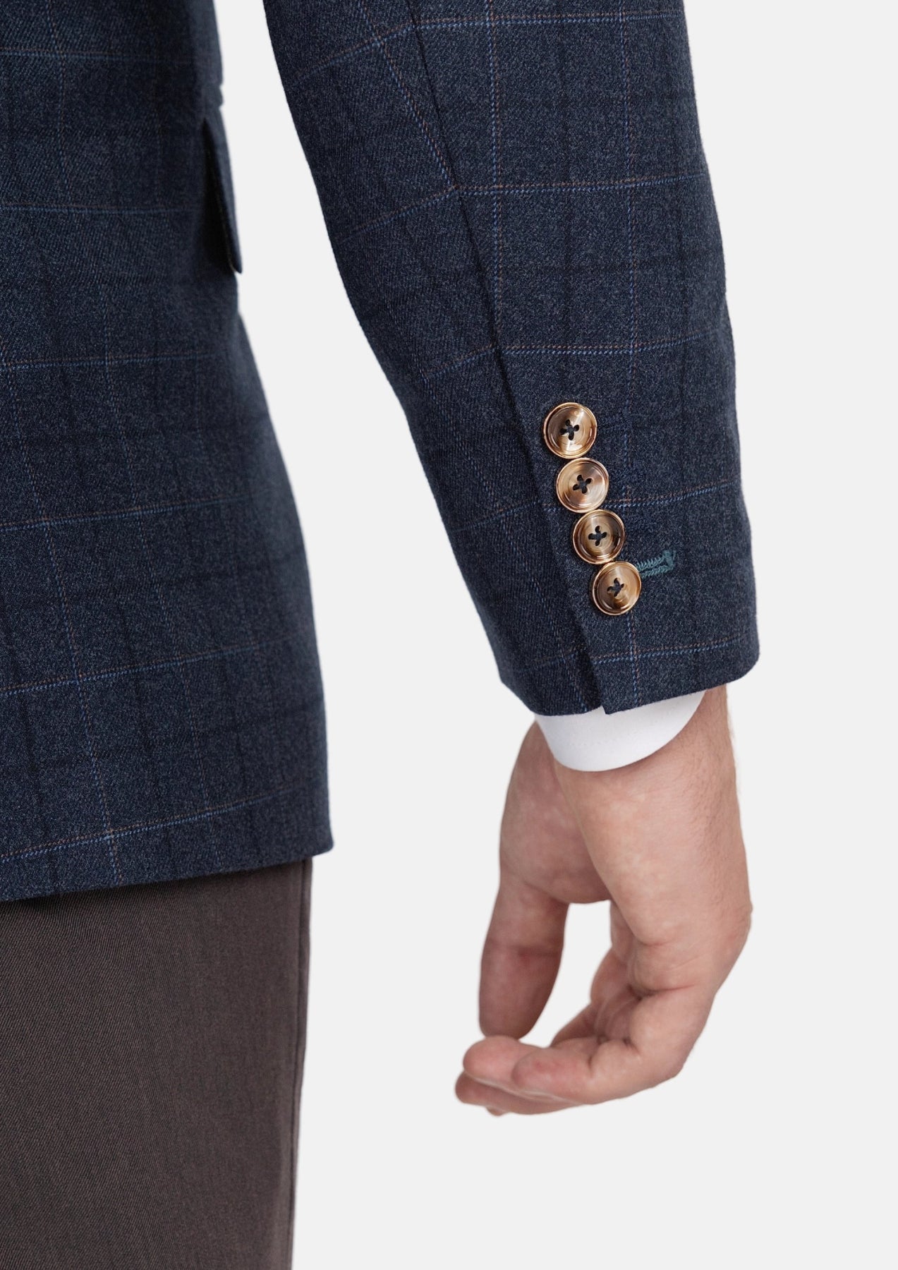 Bryant Charcoal Blue Check Flannel Jacket - SARTORO