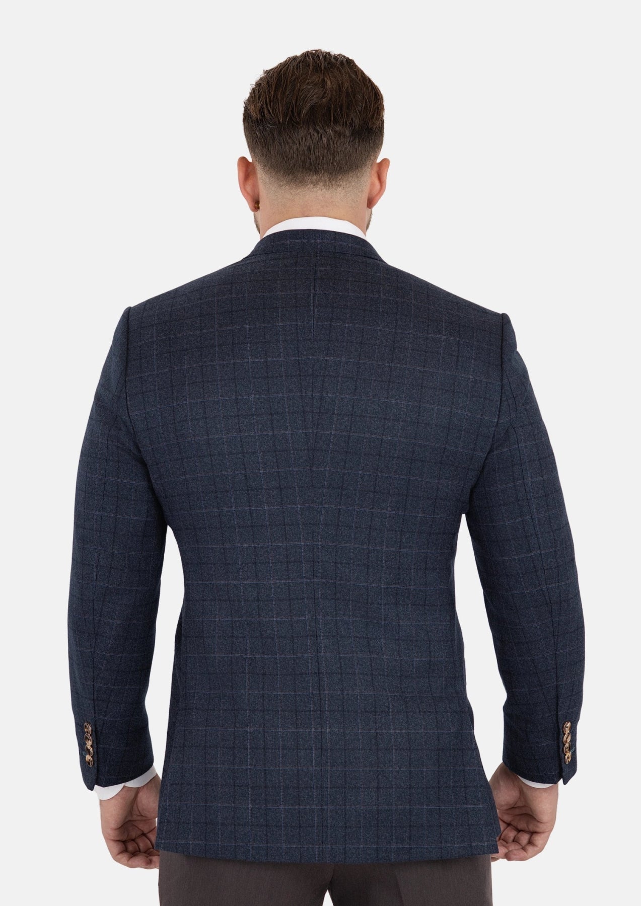 Bryant Charcoal Blue Check Flannel Jacket - SARTORO