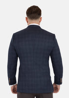Bryant Charcoal Blue Check Flannel Jacket - SARTORO118