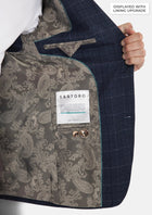Bryant Charcoal Blue Check Flannel Jacket - SARTORO348