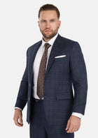 Bryant Charcoal Blue Check Flannel Suit - SARTORO535