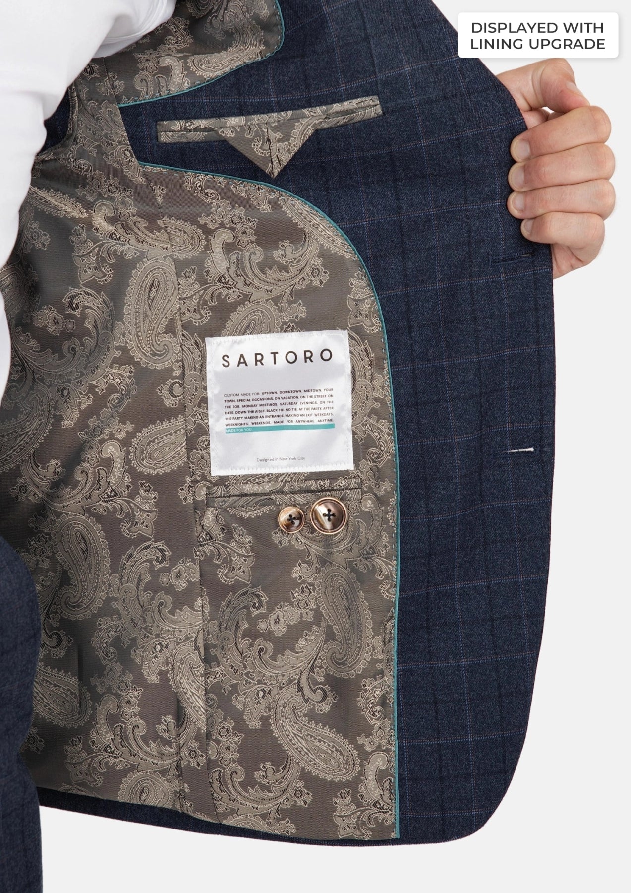 Bryant Charcoal Blue Check Flannel Suit