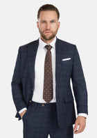 Bryant Charcoal Blue Check Flannel Suit - SARTORO520