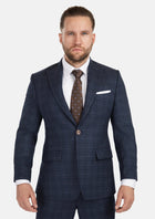 Bryant Charcoal Blue Check Flannel Suit - SARTORO377
