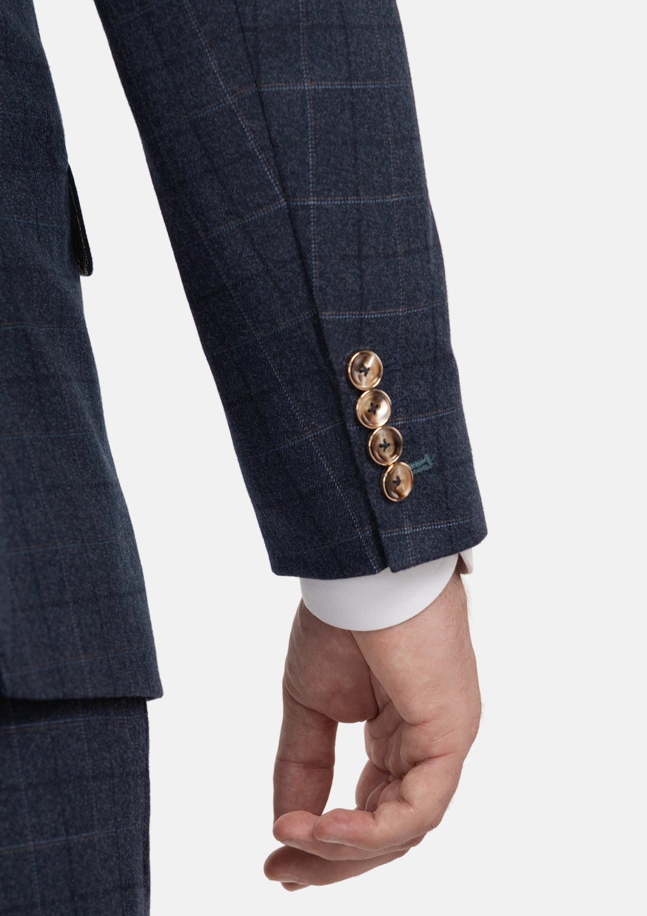 Bryant Charcoal Blue Check Flannel Suit - SARTORO