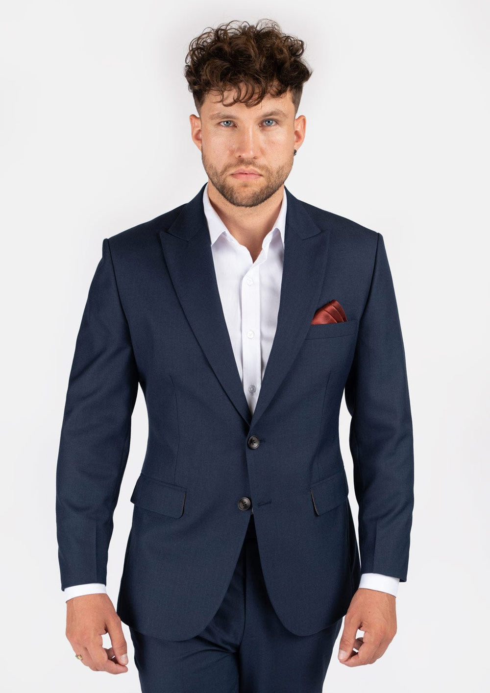 Bryant Navy Sharkskin Suit412